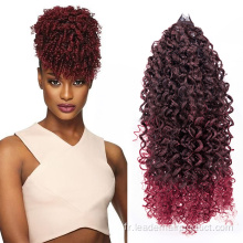 Kinky Curly Bangs Afro Ponytail Synthétique Cheveux